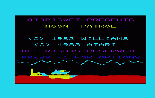 Moon Patrol title screen for Vic-20